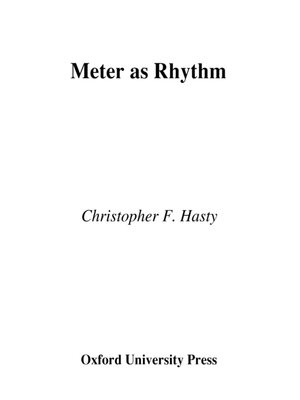 cover image of Meter As Rhythm